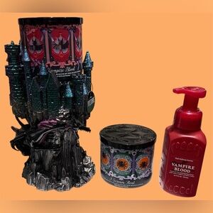 BBW Bundle 🎃 Maleficent Dragon Castle Candle Holder w/ Candles & Soap Disney